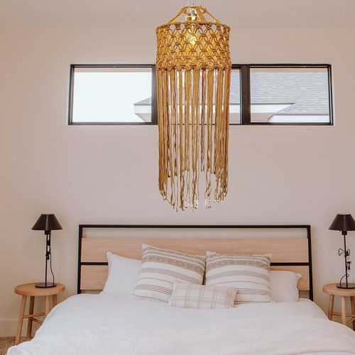 Macrame lamp shade pendant - macrame,