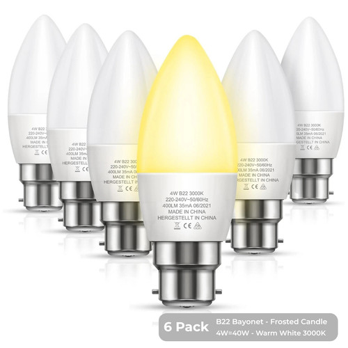 B22 led candle bulbs - b22,